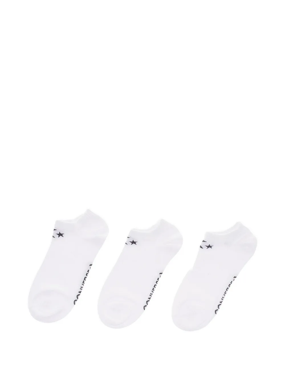 Converse Embroidered-logo Socks (set Of Three) In White