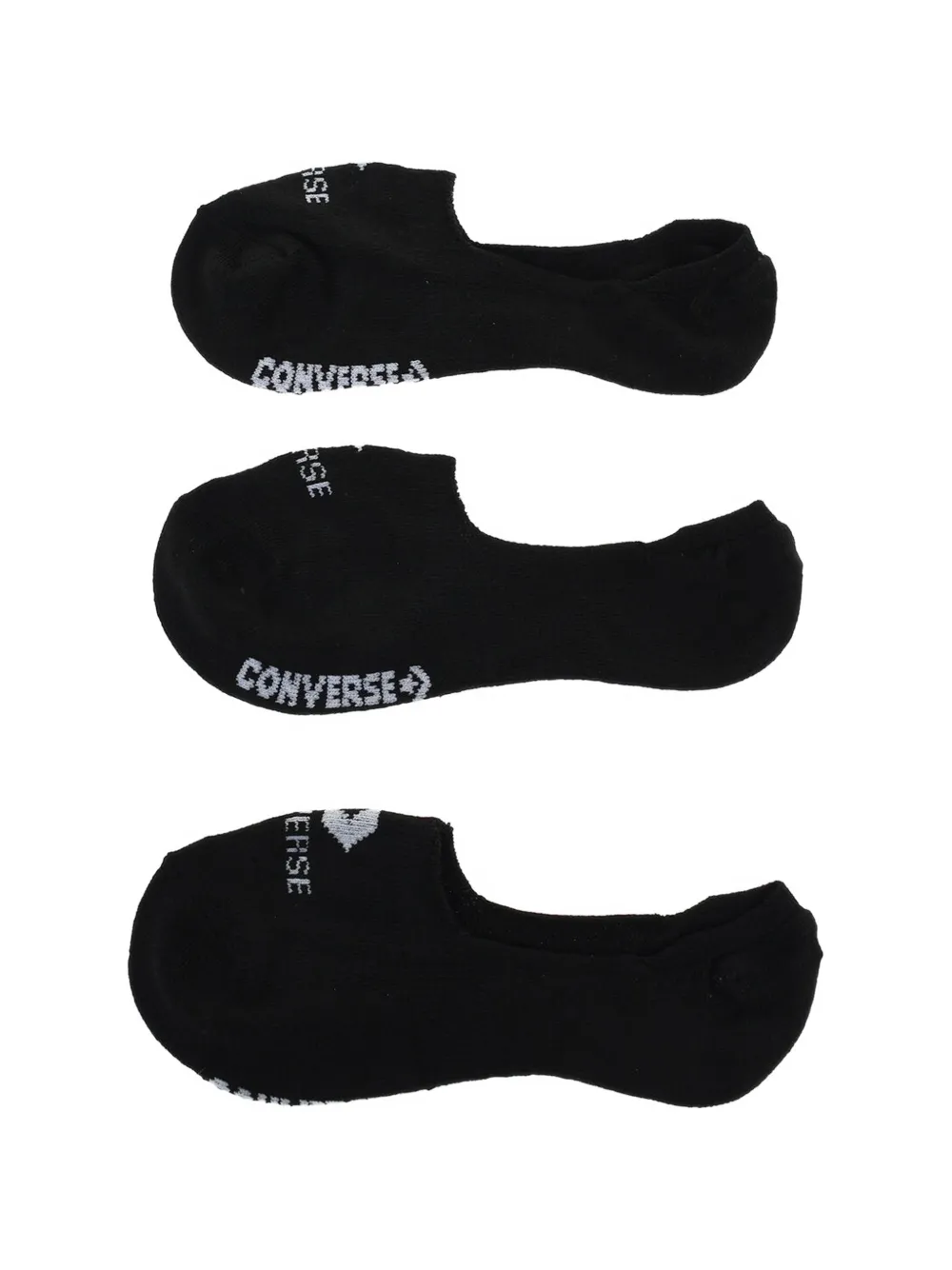 Converse Logo-print Ultra-low Socks (set Of Three) In Black