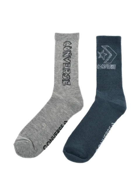 Converse logo-print ribbed socks (set of two)