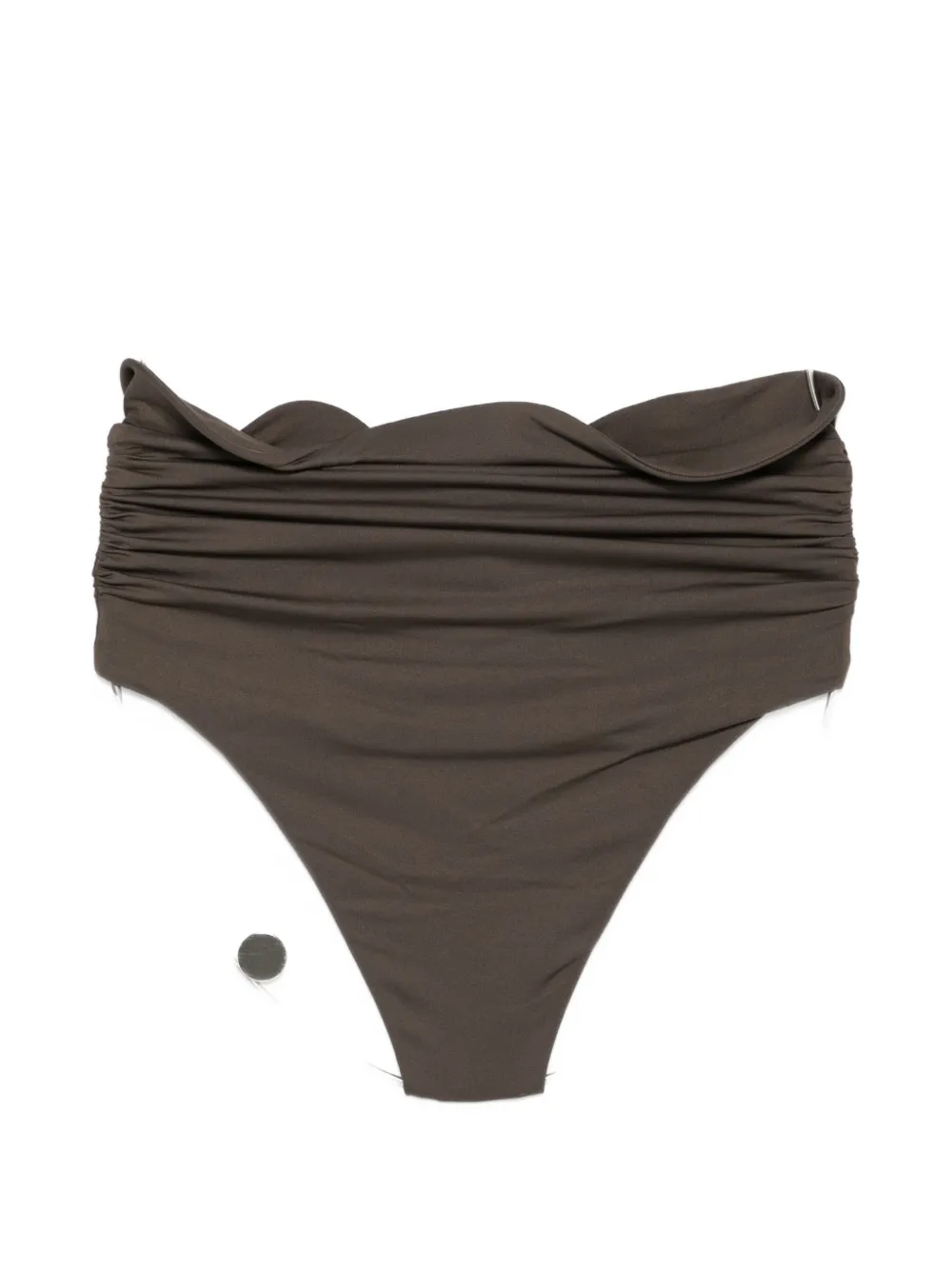 Magda Butrym Bikinislip met rozet-detail en ruches Bruin