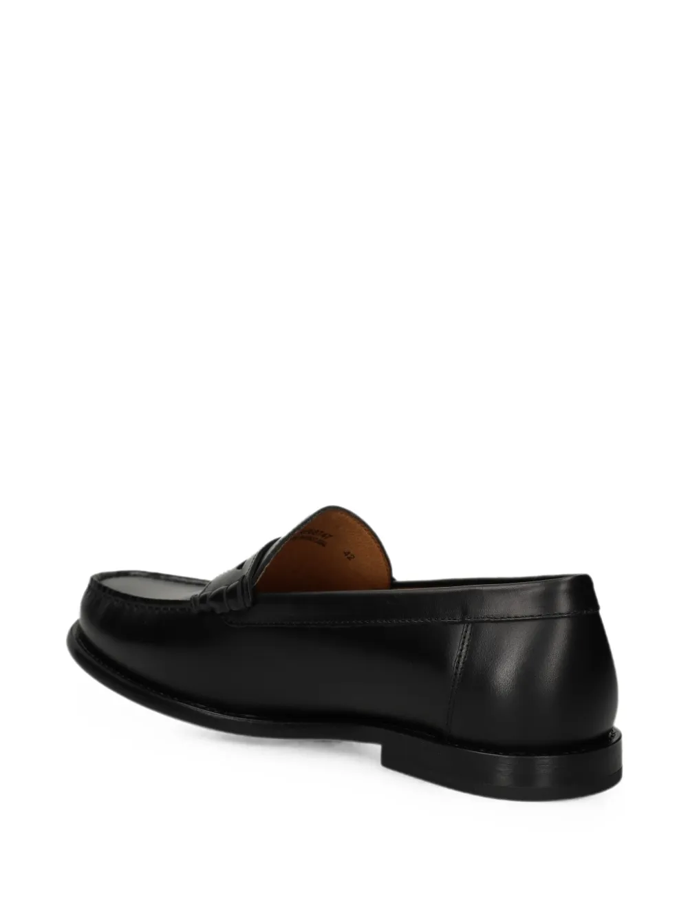 BOSS Leren mocassins met penny afwerking Zwart