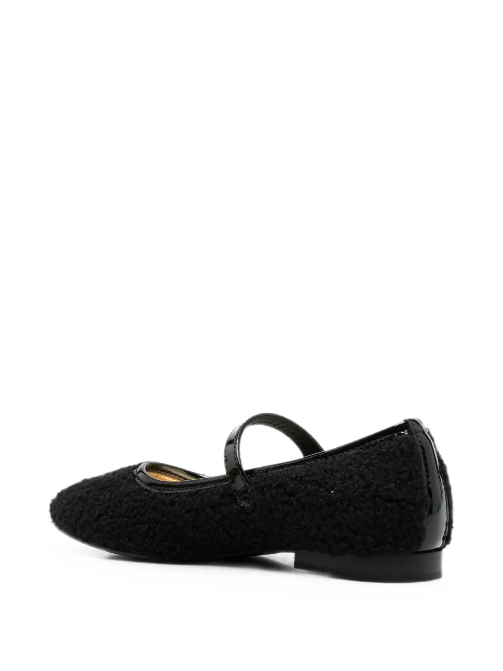 Elisabetta Franchi La Mia Bambina bouclé ballerinas Zwart