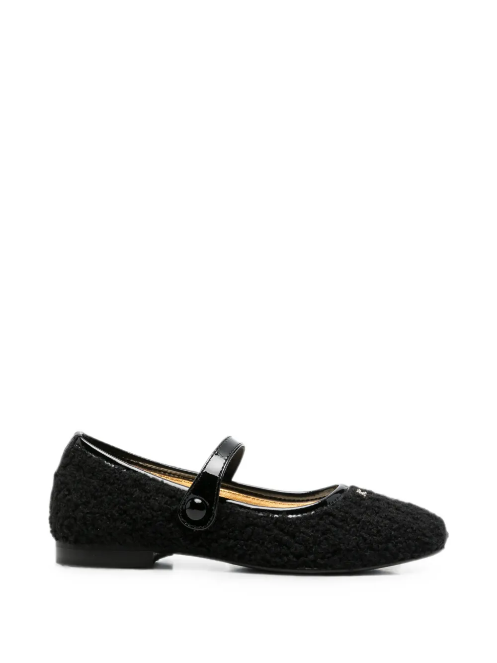 Elisabetta Franchi La Mia Bambina bouclé ballerinas Zwart