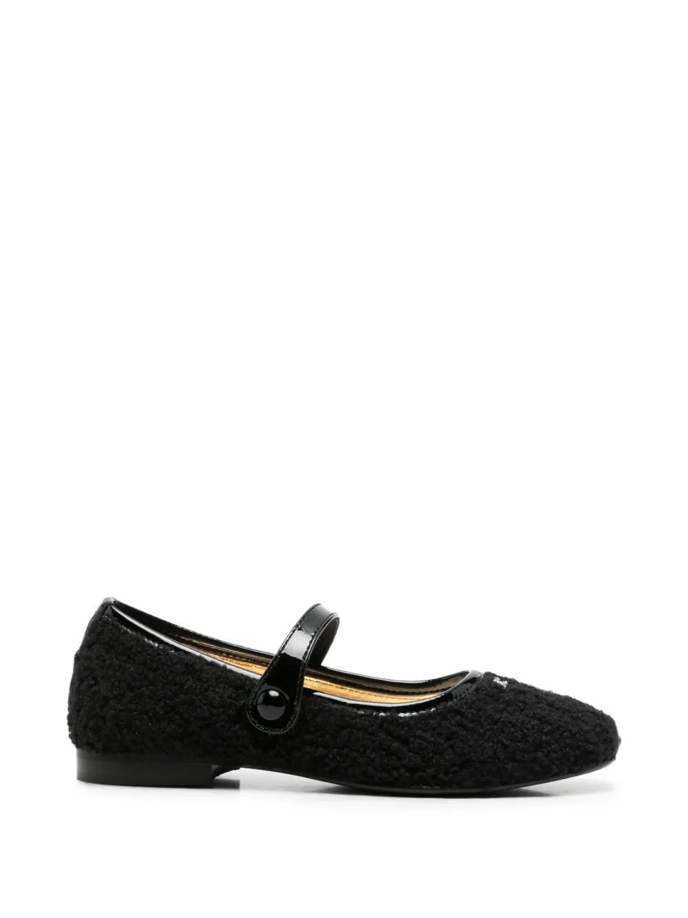 Elisabetta Franchi La Mia Bambina bouclé ballerinas - Nero