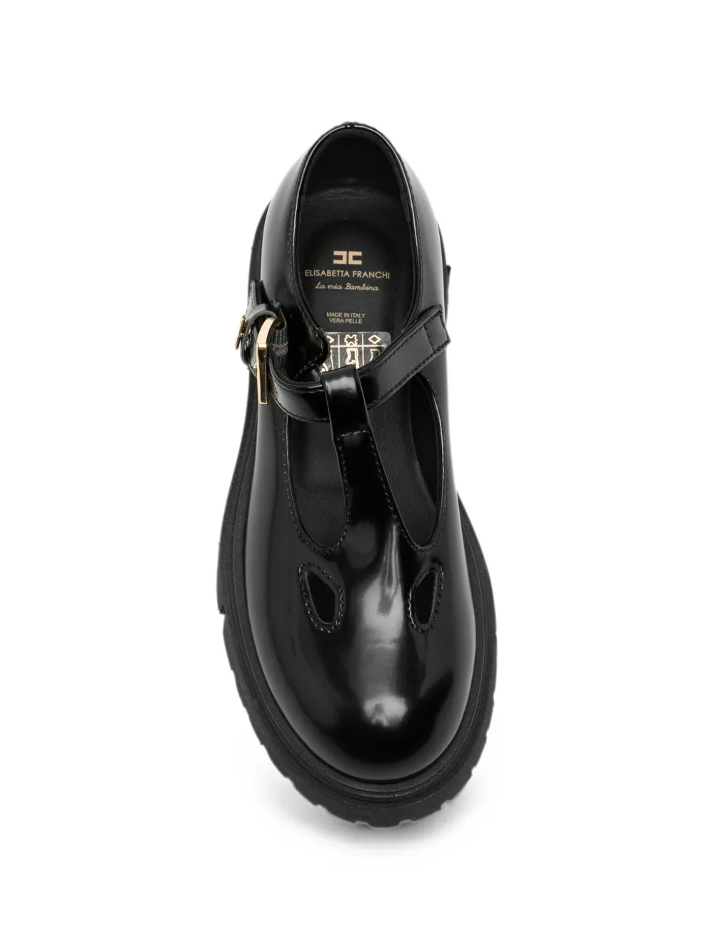 Elisabetta Franchi La Mia Bambina chunky-sole ballerinas Zwart
