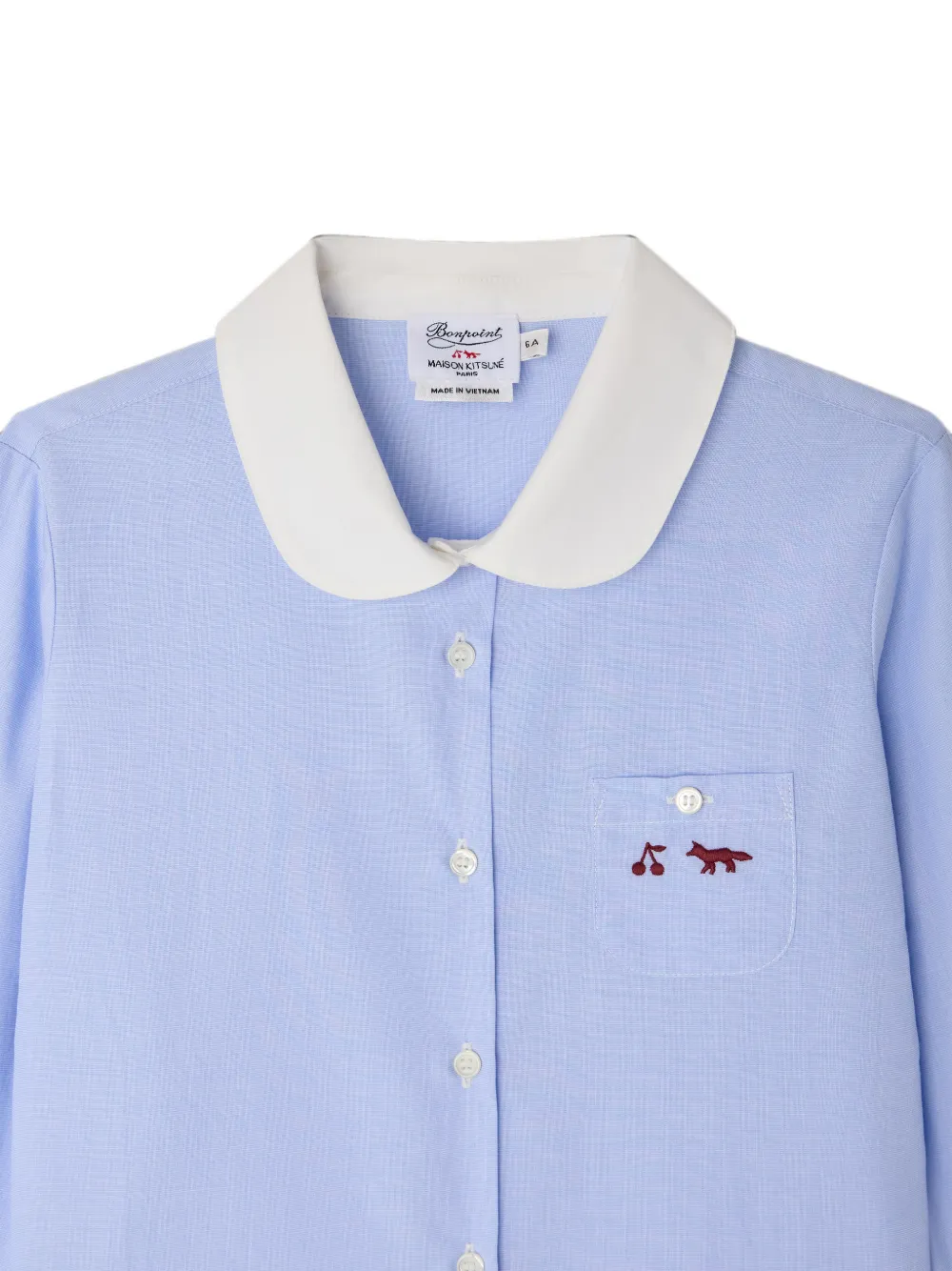Bonpoint Marlene Kitsuné blouse met borduurwerk Blauw