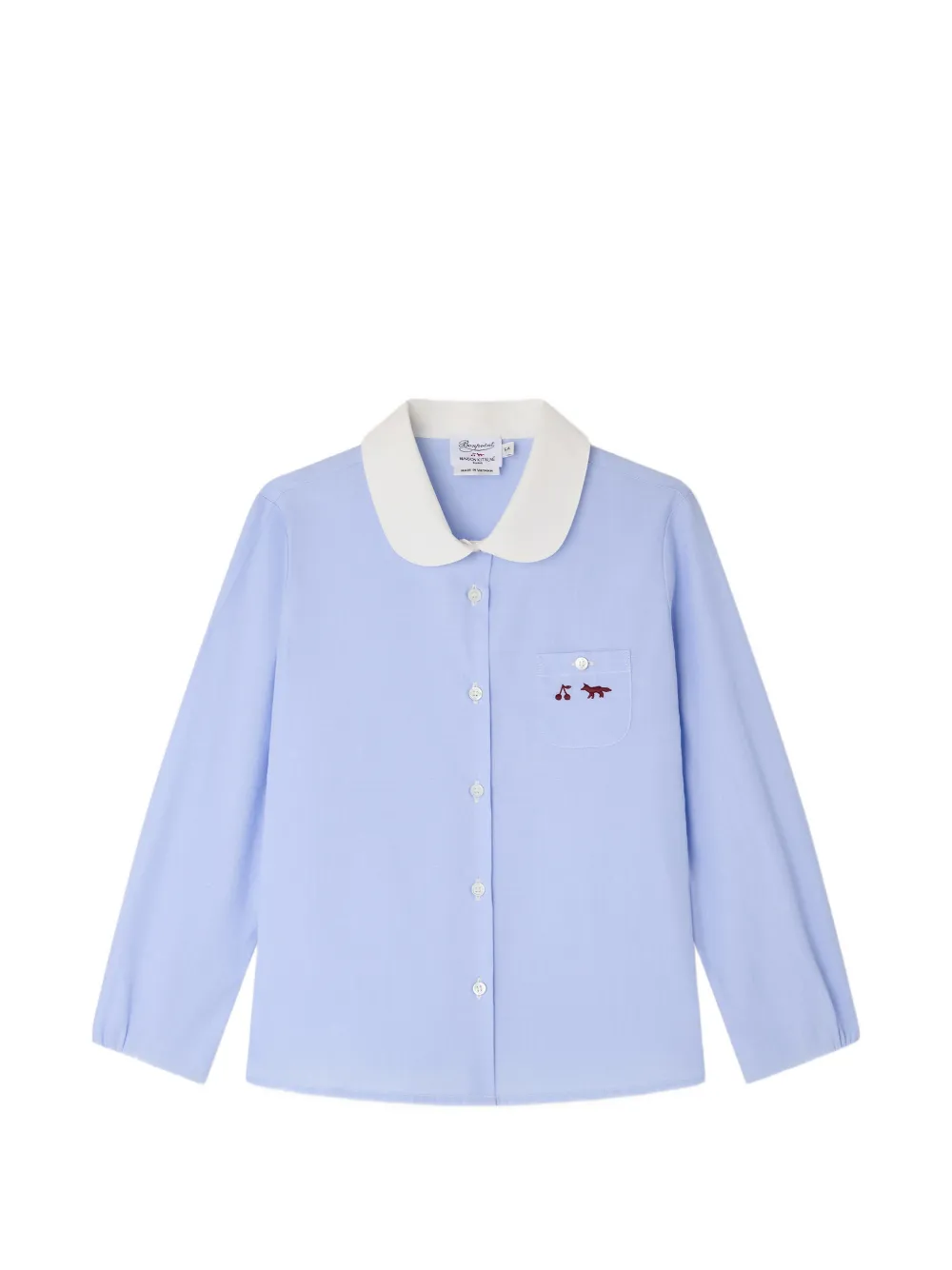 Bonpoint Marlene Kitsuné embroidered blouse - Blu