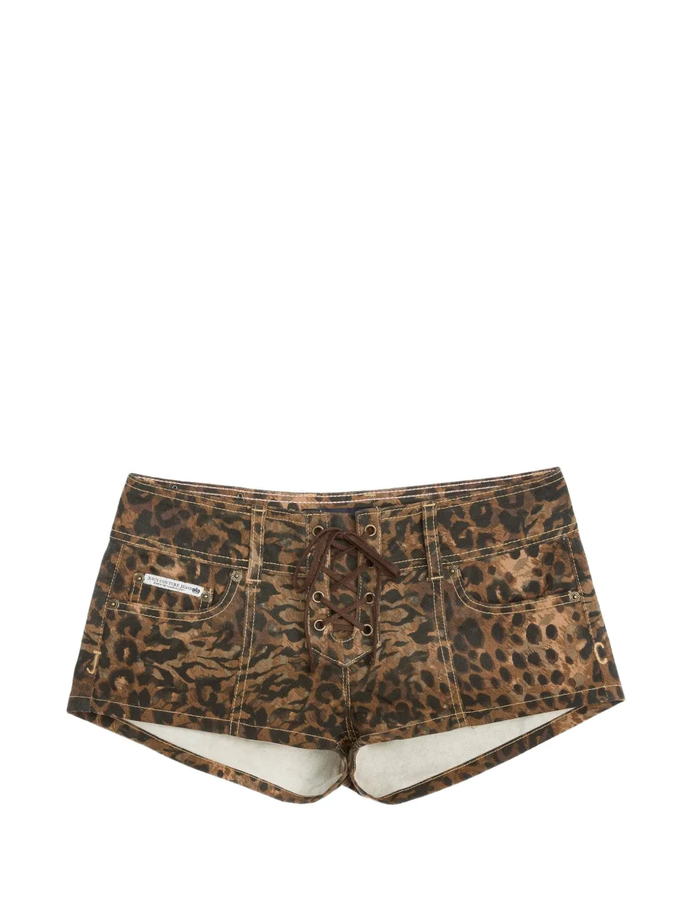 Juicy Couture animal-print lace-up shorts - Marrone