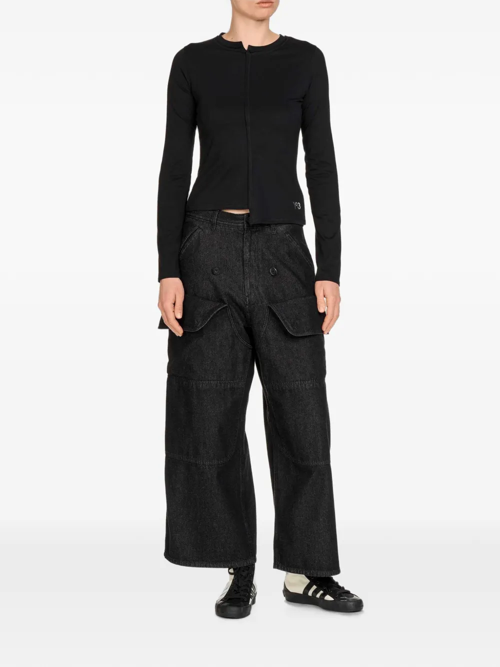 Y-3 Getailleerd T-shirt Zwart