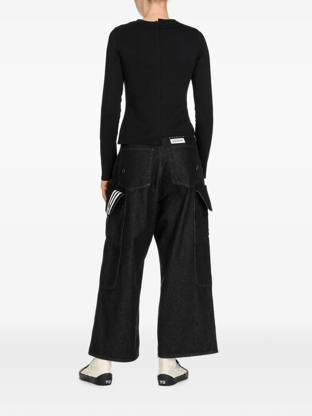 Y-3 Getailleerd T-shirt Zwart