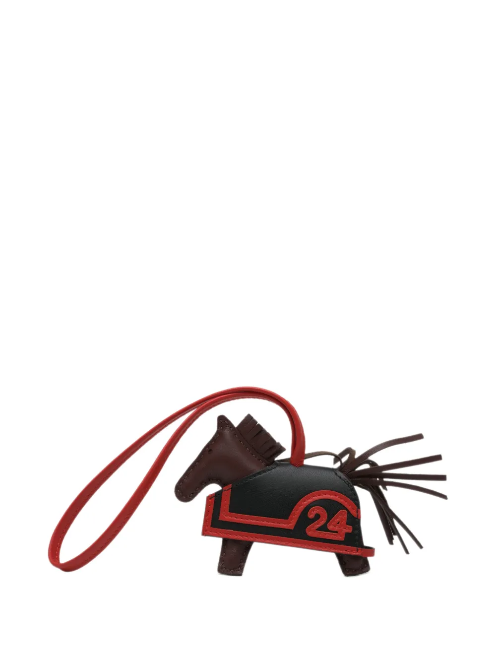 Hermès Pre-Owned porte-clés et bijou de sac Rodeo Robeo 24 en cuir d'agneau Milo (2025) - Rouge