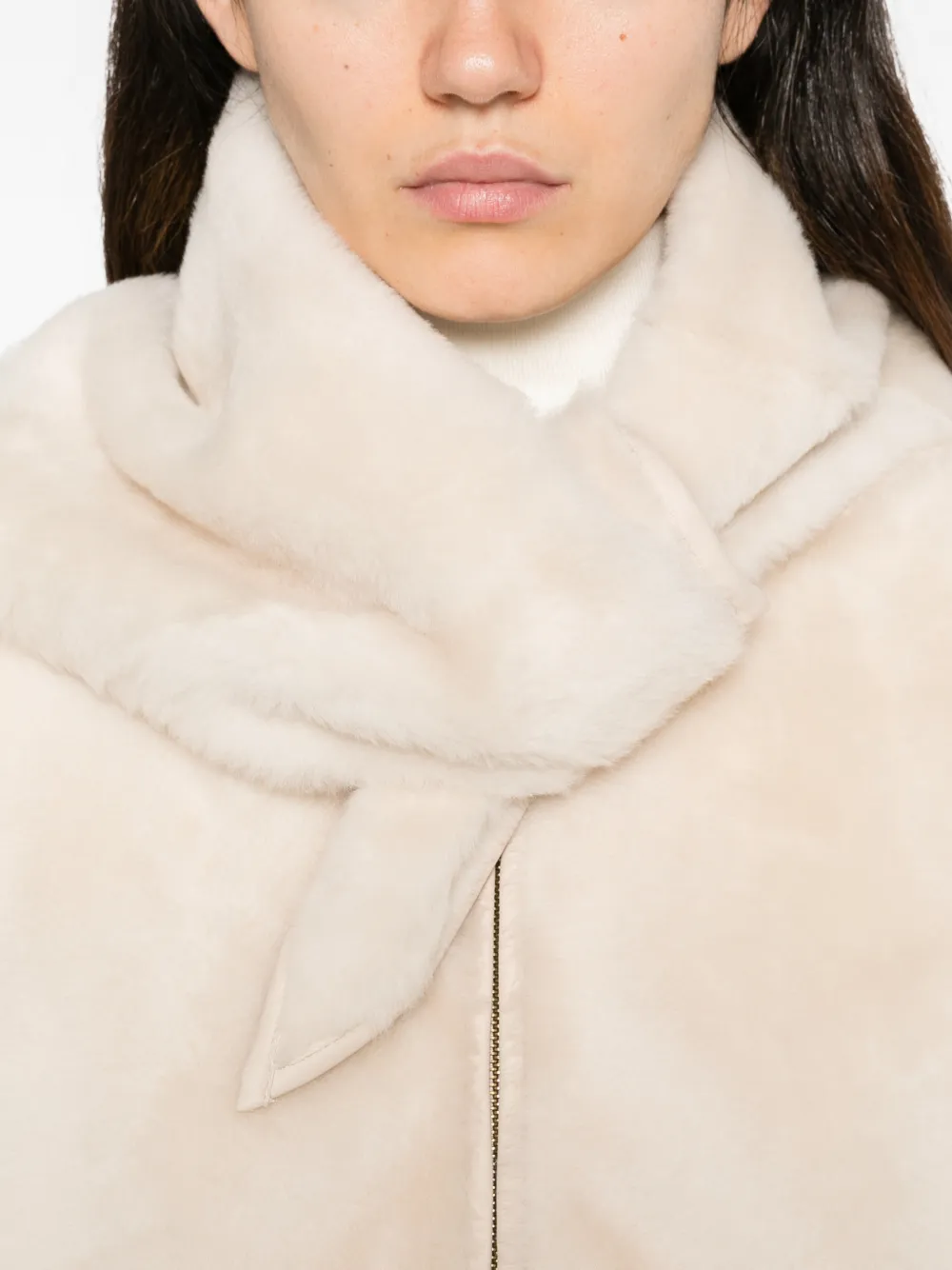 Max Mara shearling panel jacket Beige