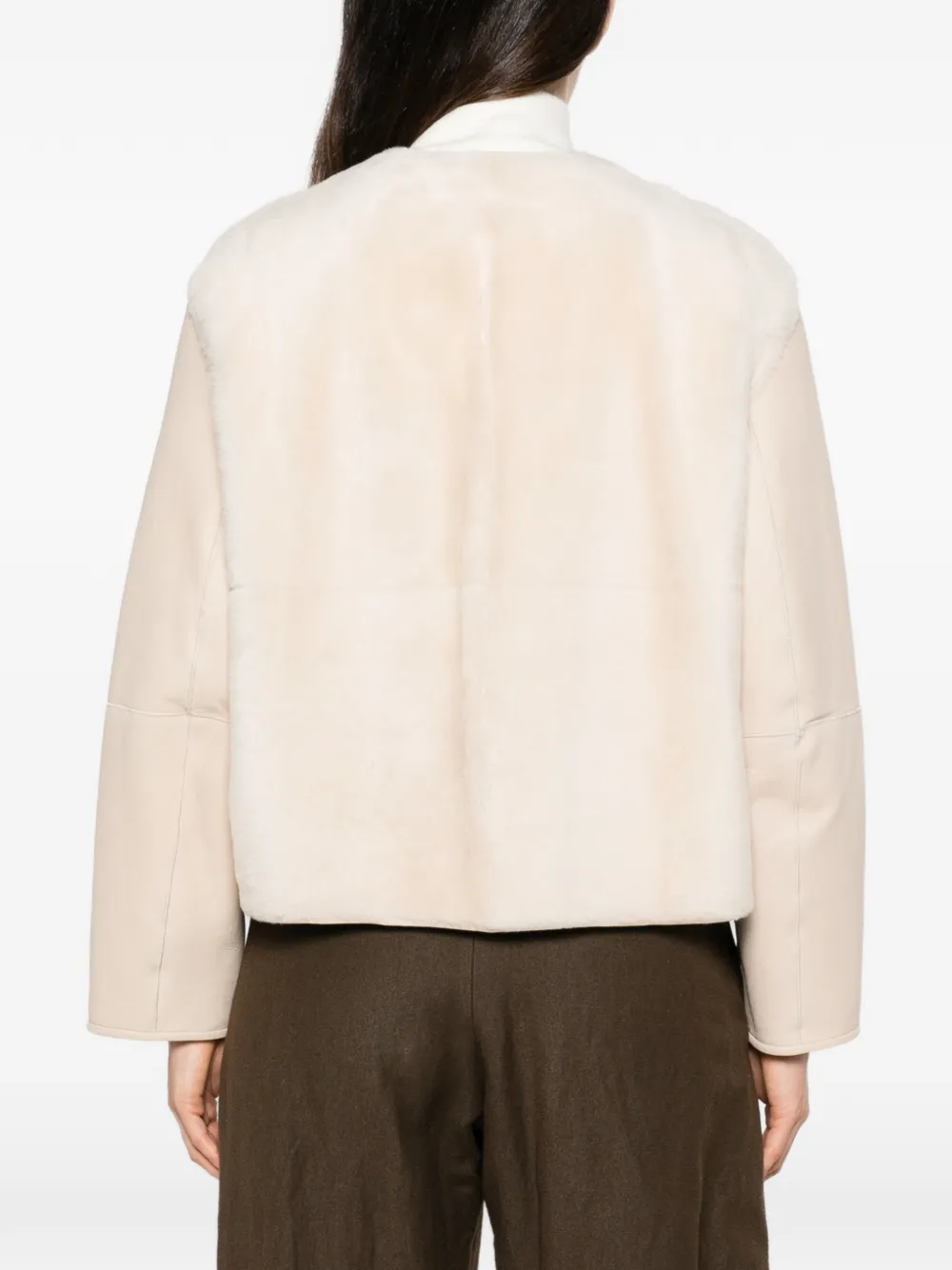 Max Mara shearling panel jacket Beige
