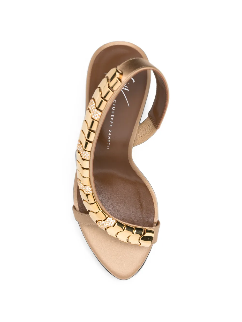 Giuseppe Zanotti Satijnen sandalen met verfraaid bandje Beige