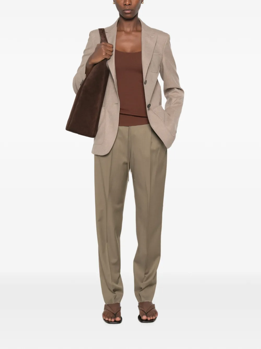 Max Mara Broek met trekkoord Bruin
