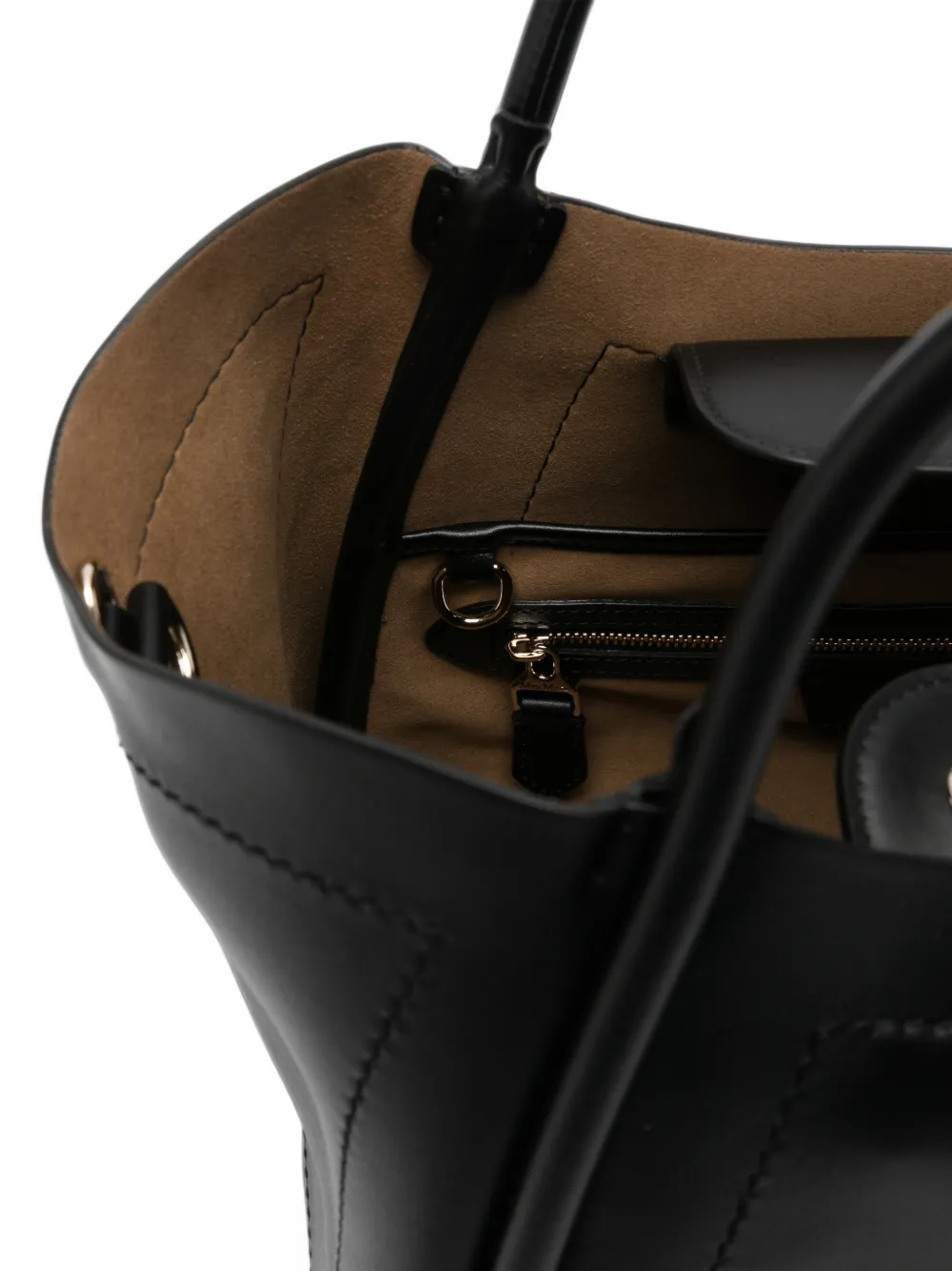 Max Mara Marine leren bucket-tas Zwart