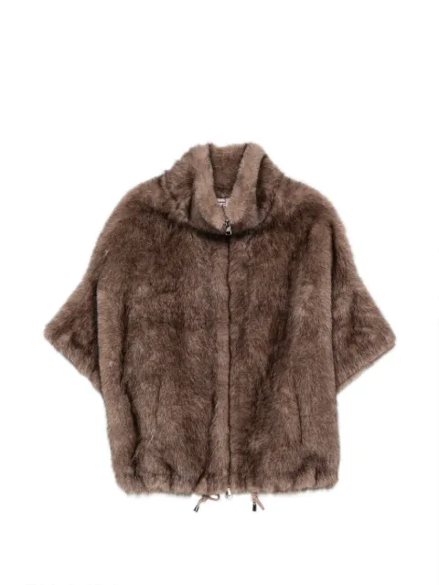 VALENTINI 1972 faux-fur funnel-neck coat