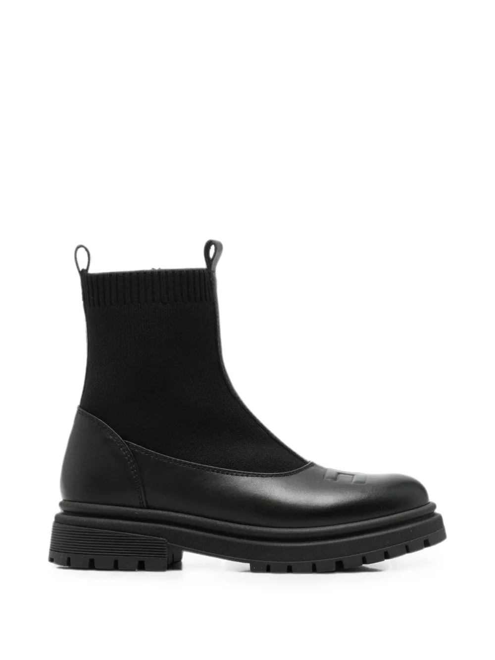 Elisabetta Franchi La Mia Bambina logo-embossed panelled boots Zwart