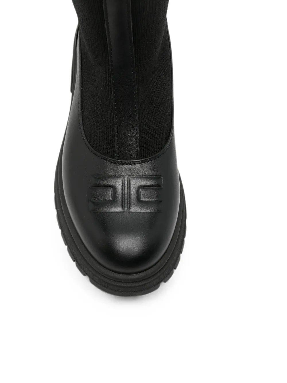 Elisabetta Franchi La Mia Bambina logo-embossed panelled boots Zwart