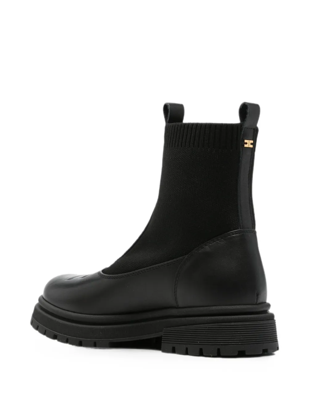 Elisabetta Franchi La Mia Bambina logo-embossed panelled boots Zwart