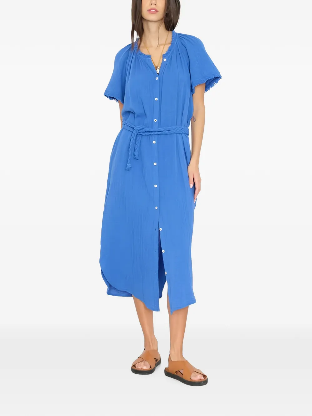 Xirena Alyssa midi-jurk met gevlochten ceintuur Blauw