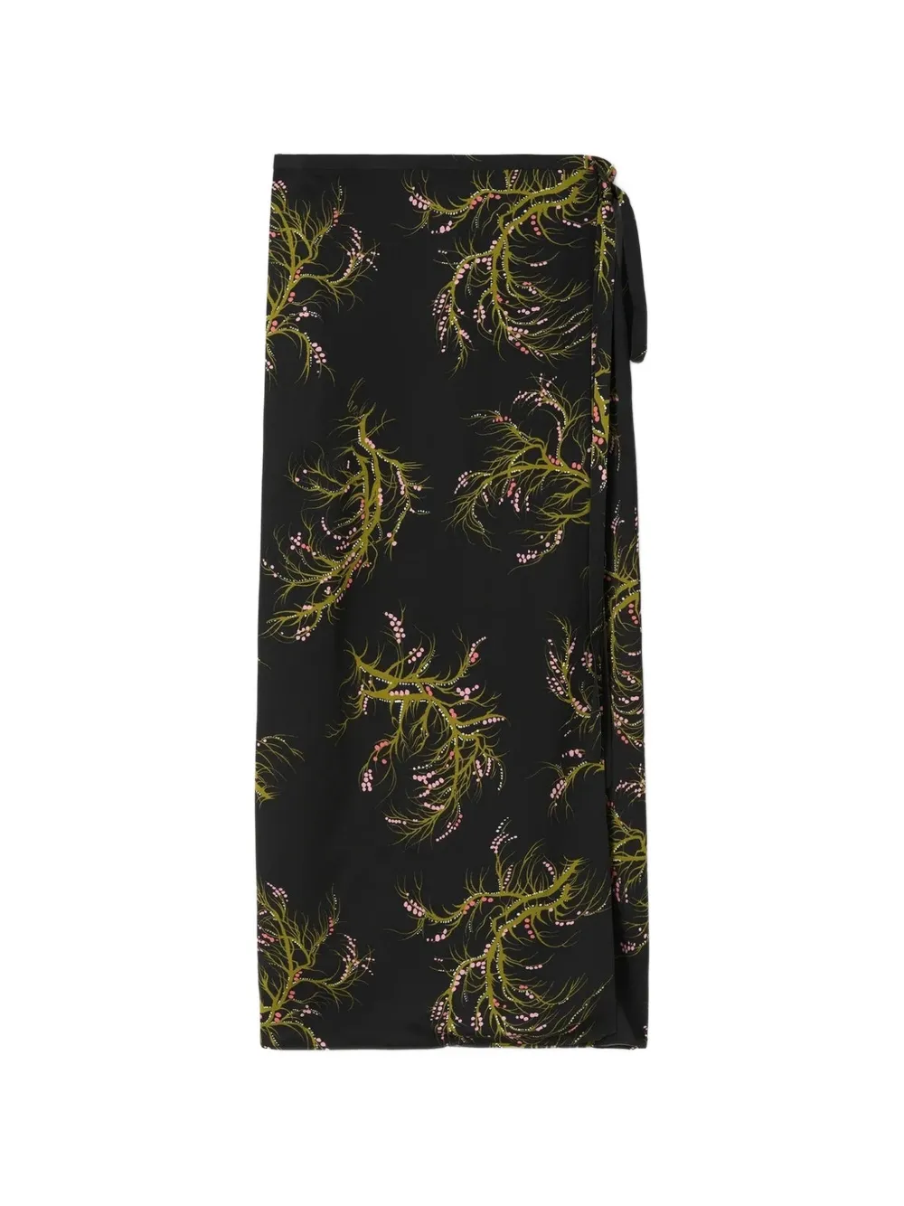 Rodebjer Verona floral-print wrap midi skirt - Schwarz