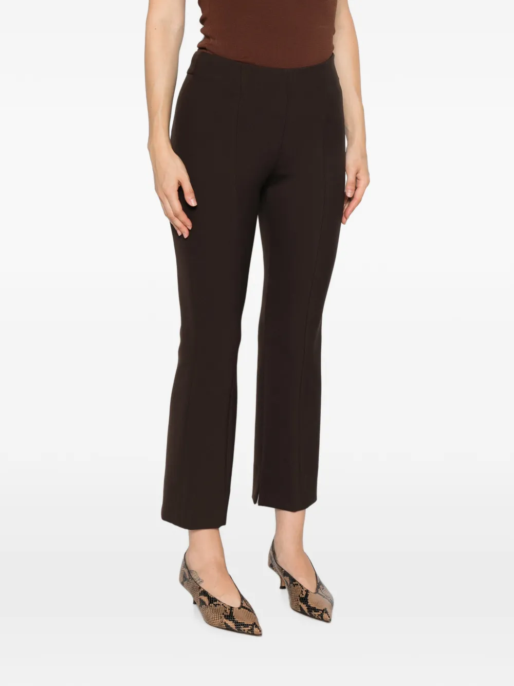 Peserico Broek met zijsplit en naaddetail Bruin