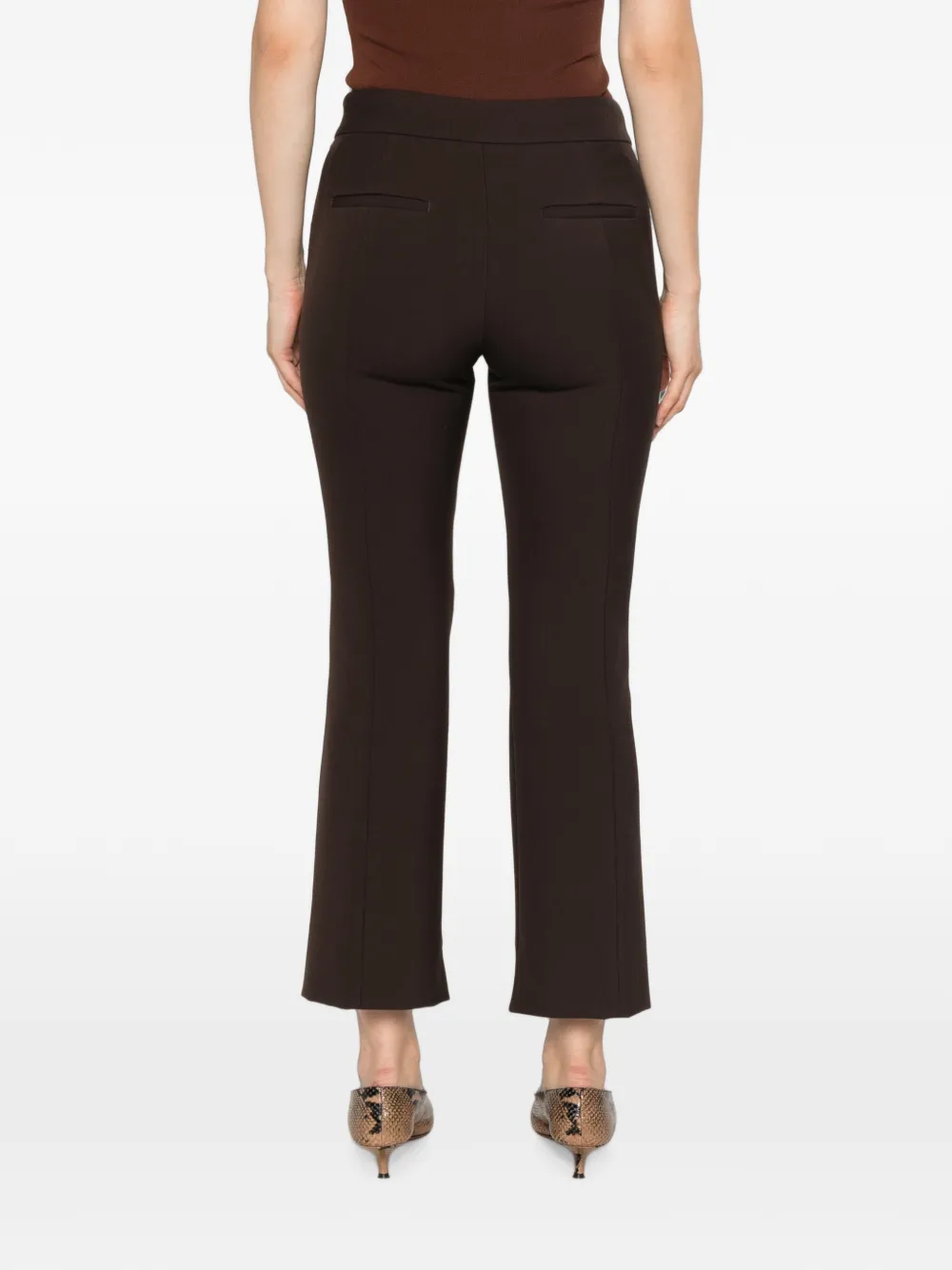 Peserico Broek met zijsplit en naaddetail Bruin