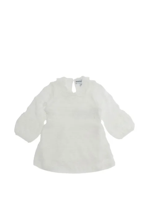 Emporio Armani Kids kjole i pointelle-strik med Peter Pan-krave