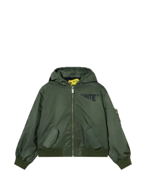 Off-White Kids Logo Diagonal hooded jacket