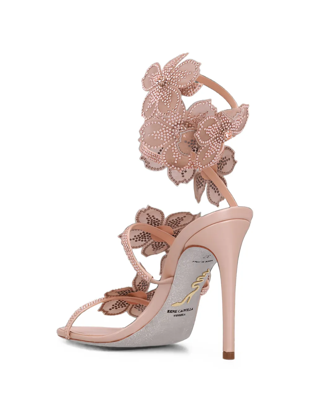 René Caovilla Peach Flower sandals Beige