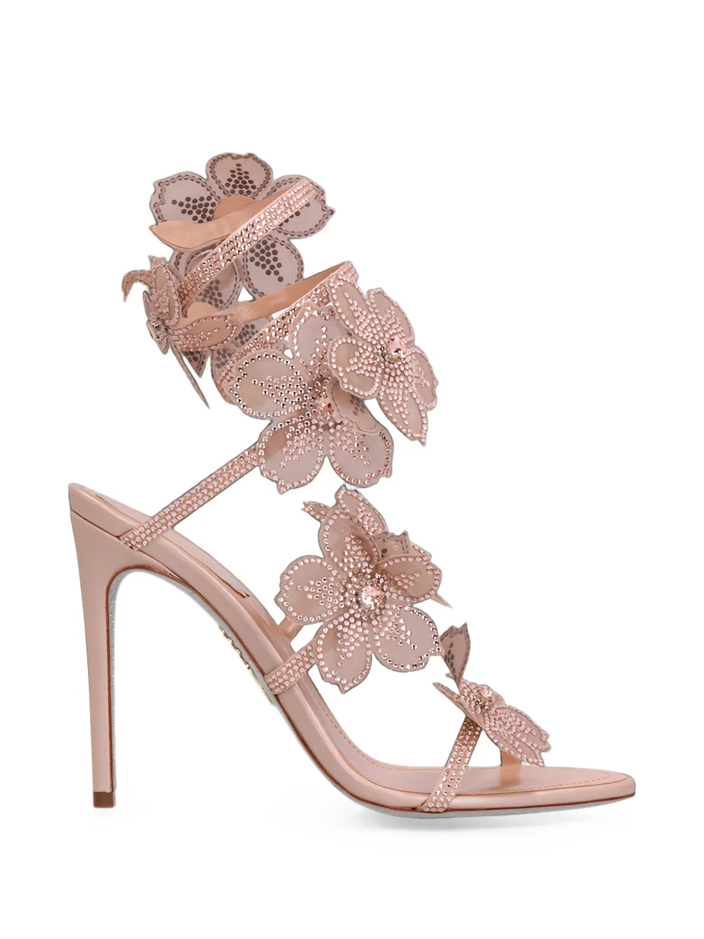 René Caovilla Peach Flower sandals Beige