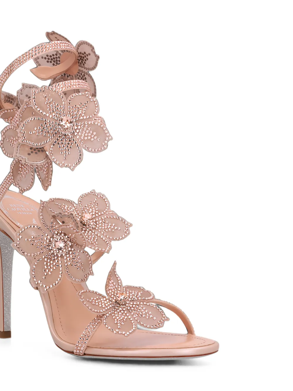 René Caovilla Peach Flower sandals Beige