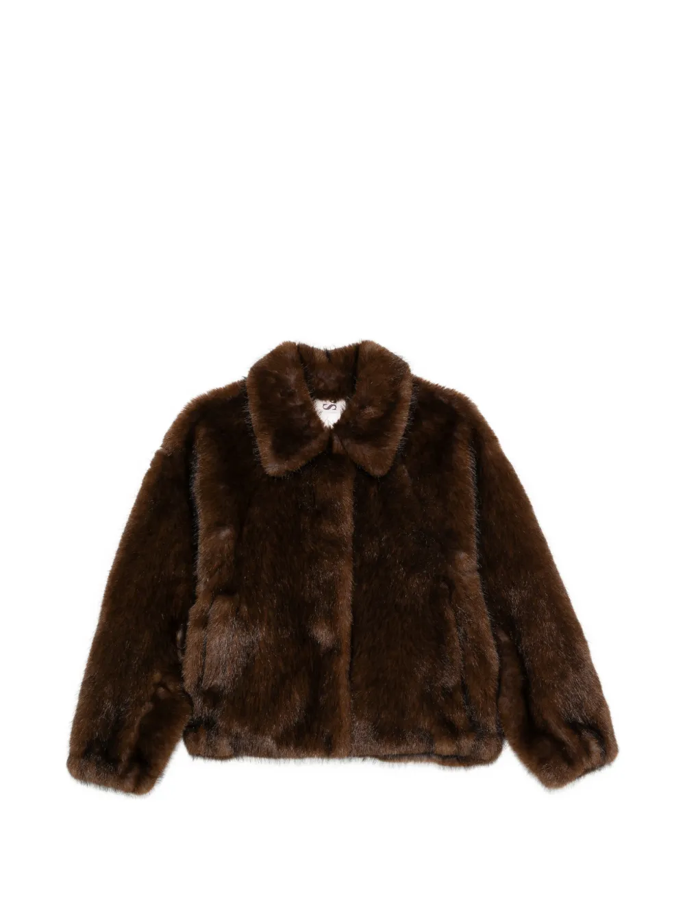 VALENTINI 1972 faux-fur long-sleeve jacket - Braun