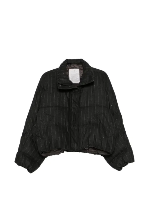 Brunello Cucinelli sequin-embellished striped puffer jacket