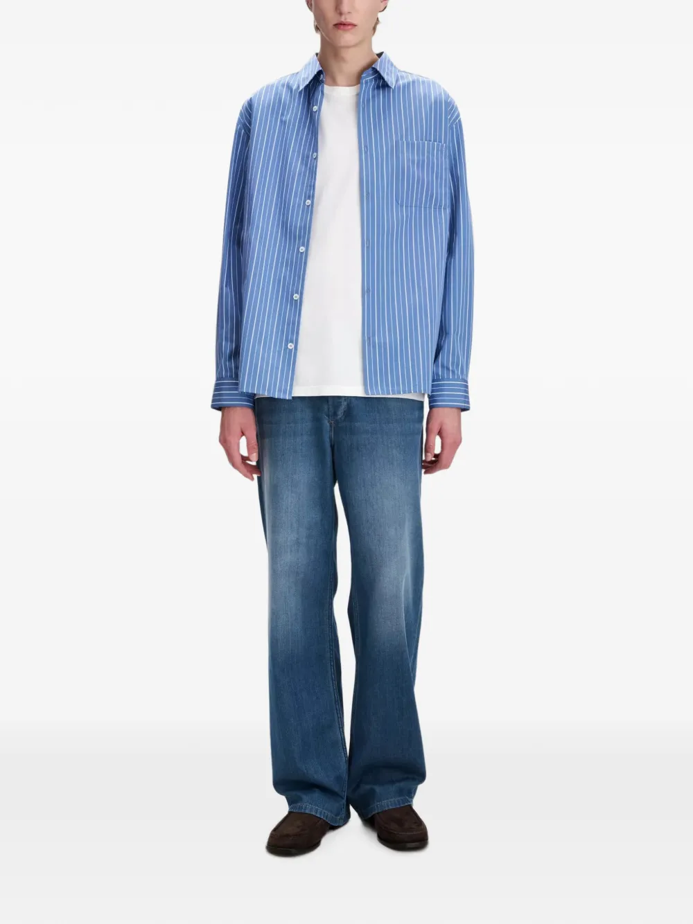A.P.C. Malo overhemd met logo Blauw