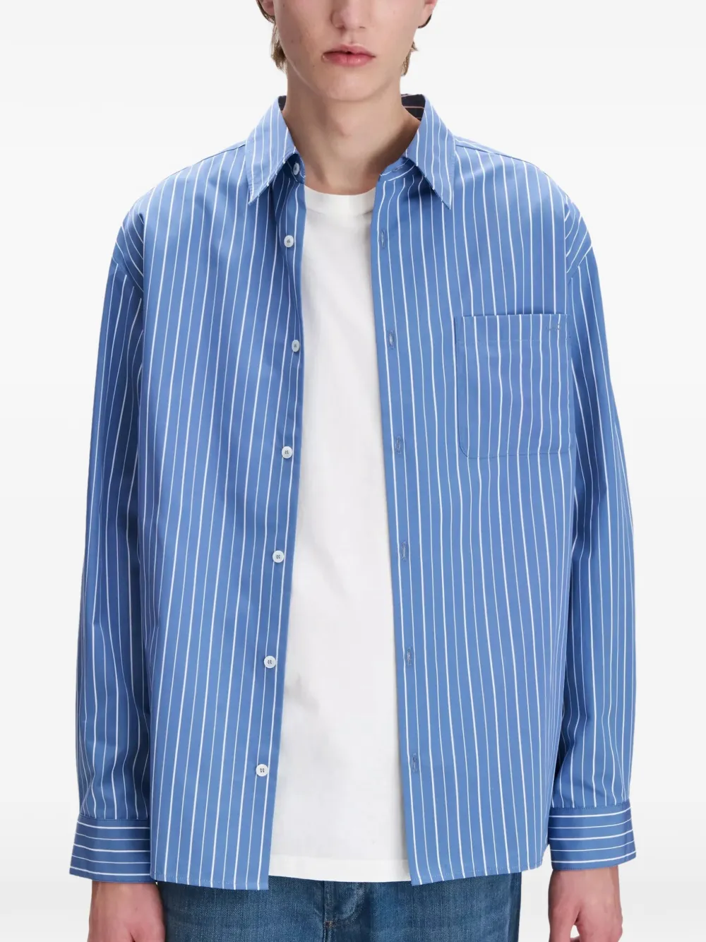 A.P.C. Malo overhemd met logo Blauw