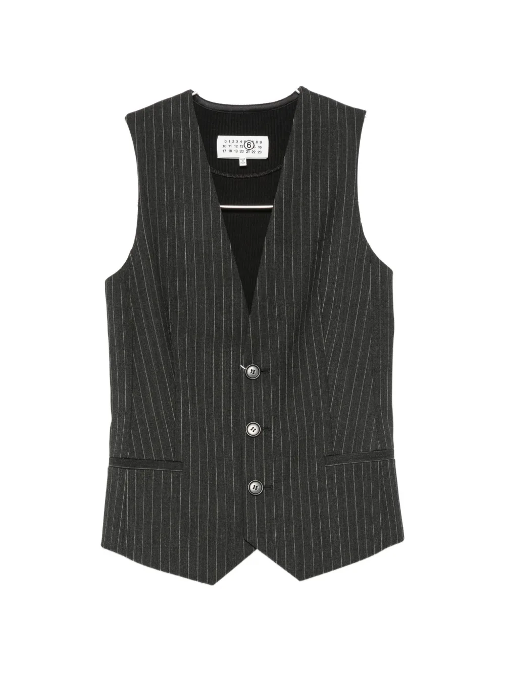 MM6 Maison Margiela pinstripe-pattern sleeveless waistcoat - Grau