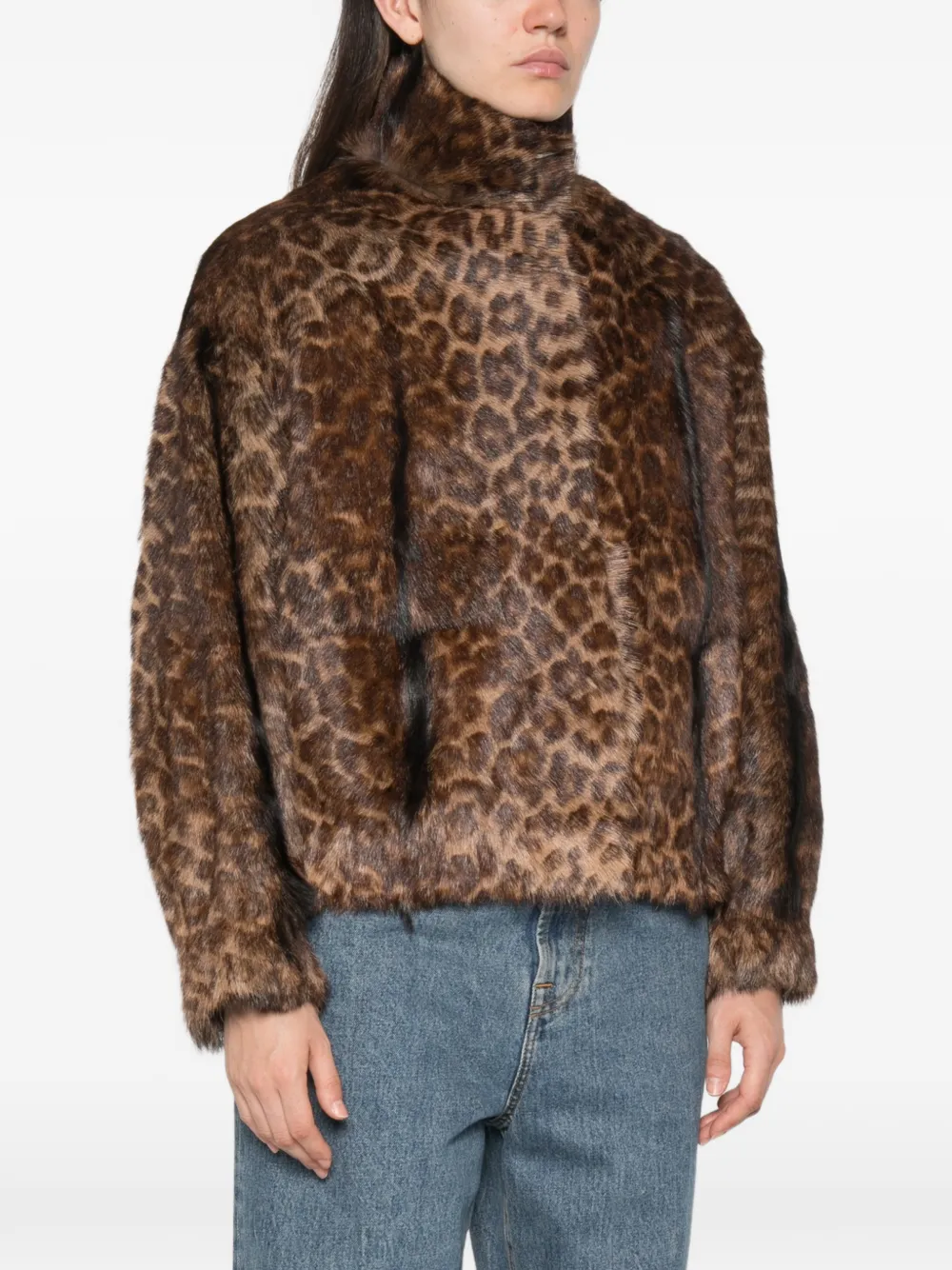 Salvatore Santoro Jack met lange mouwen en luipaardprint Bruin