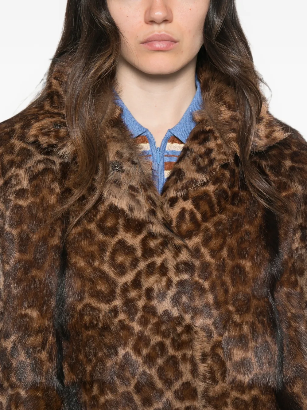 Salvatore Santoro Jack met lange mouwen en luipaardprint Bruin