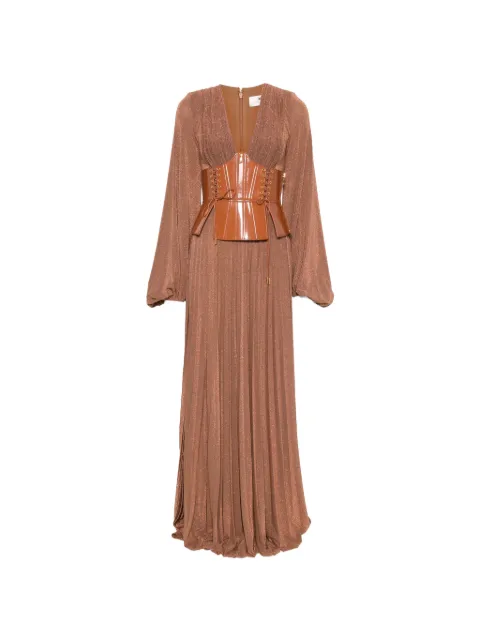 Elisabetta Franchi robe longue plissée à lacets