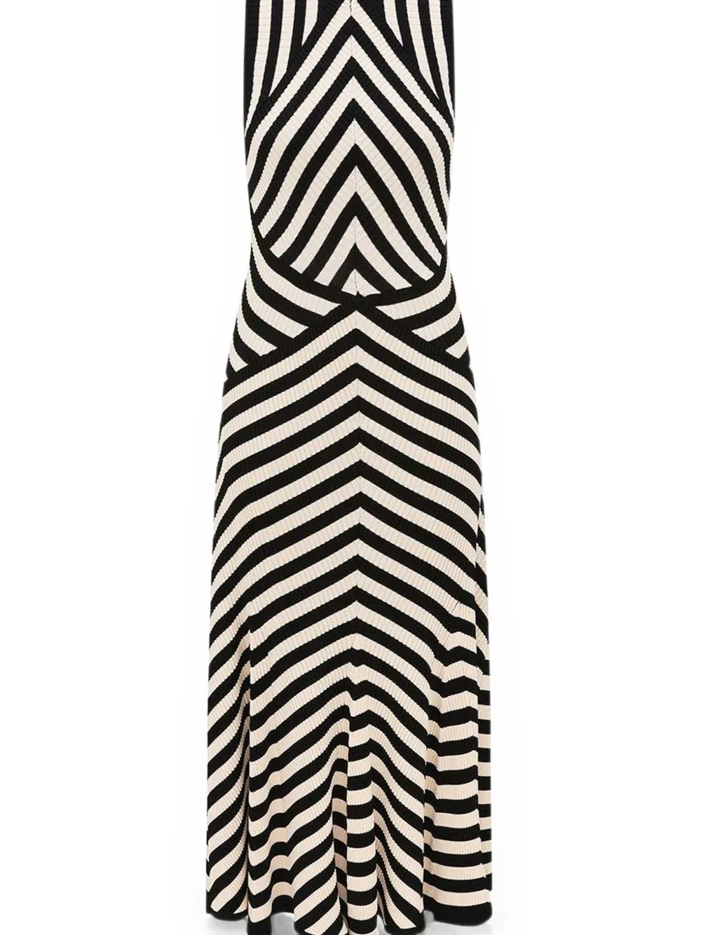 ZIMMERMANN Valiant Deco gestreepte midi-jurk Zwart