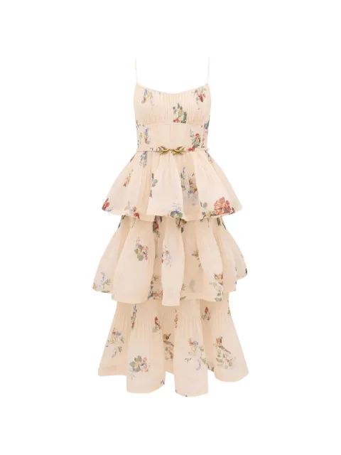 ZIMMERMANN robe mi-longue à design plissé