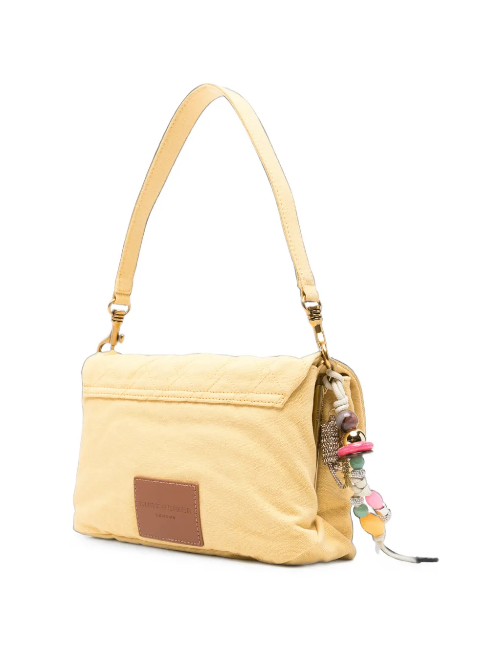 Kurt Geiger London Celia gewatteerde schoudertas Geel