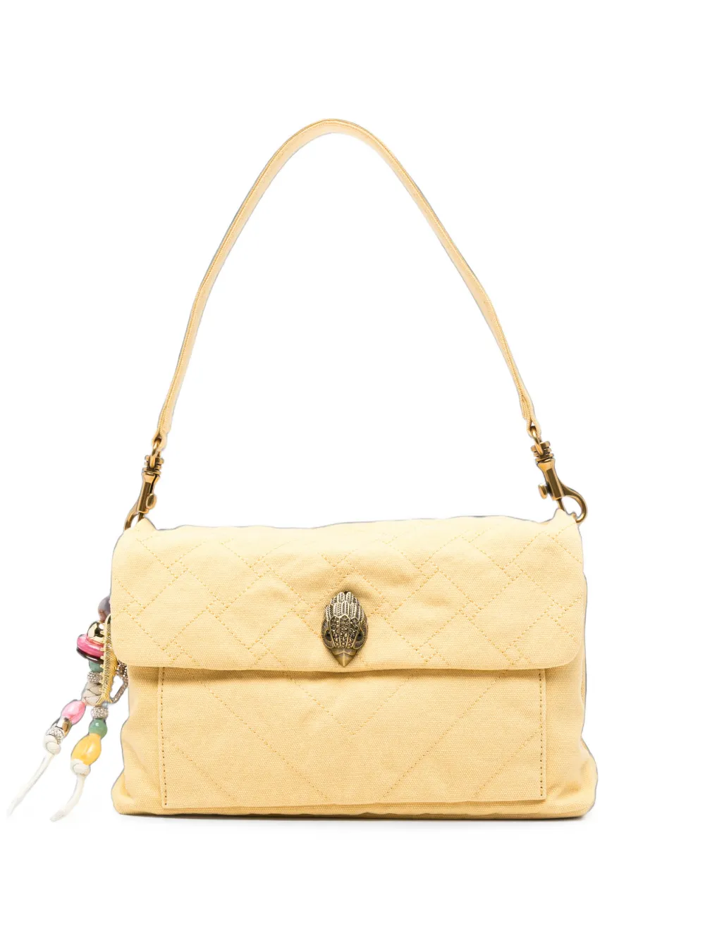 Kurt Geiger London Gesteppte Celia Canvas-Schultertasche - Gelb