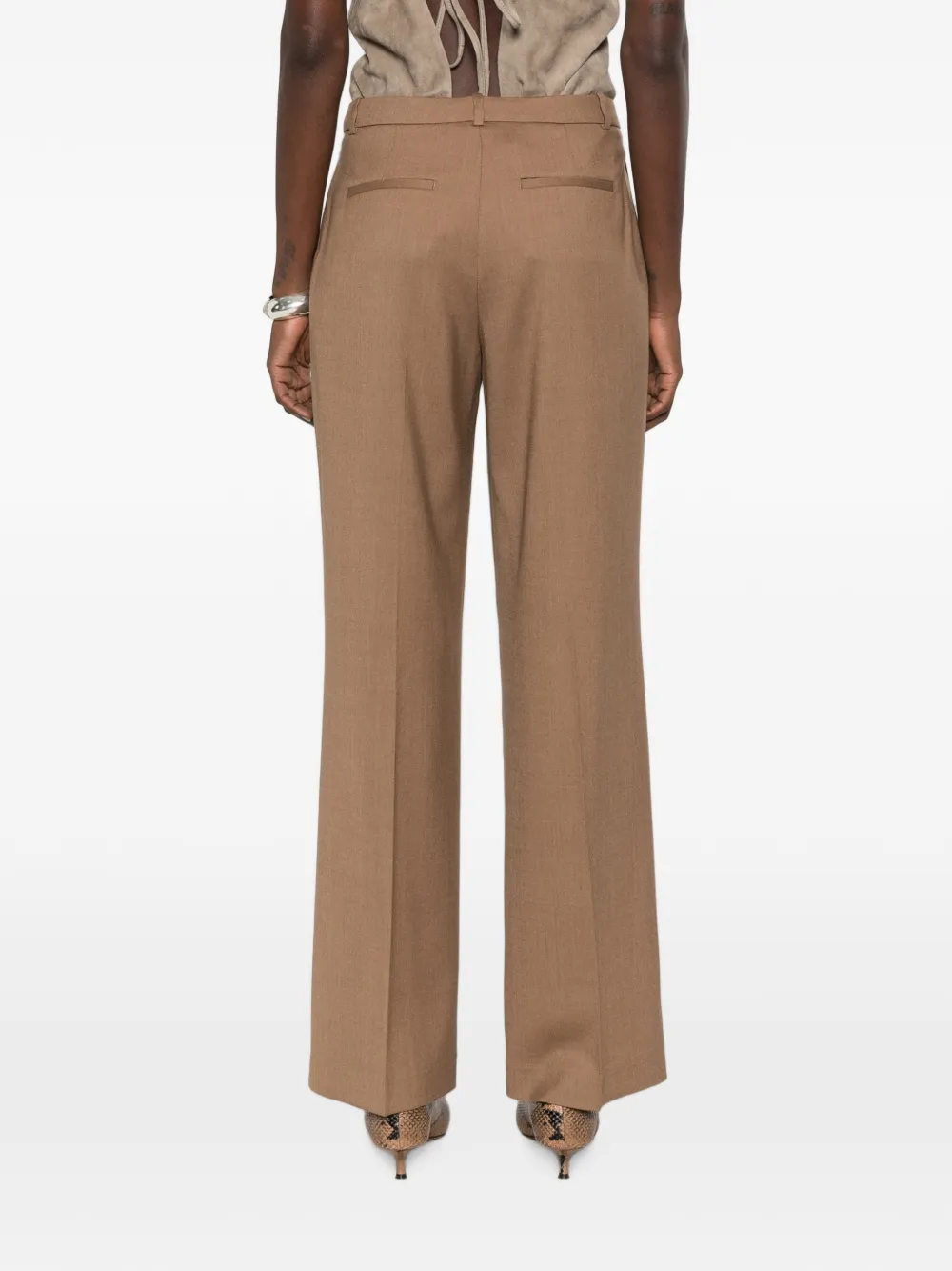 Peserico Straight plooibroek Bruin
