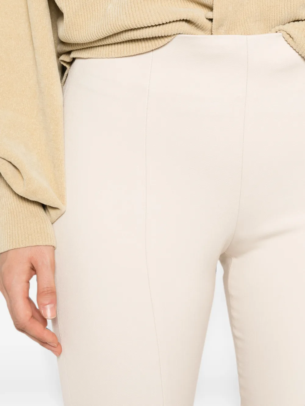 Peserico Broek met split en naaddetail Beige