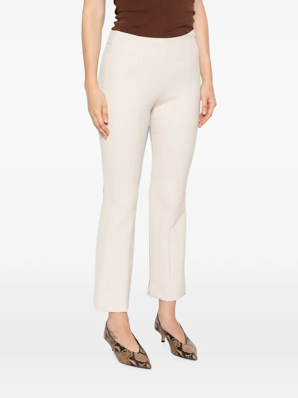 Peserico Broek met split en naaddetail Beige