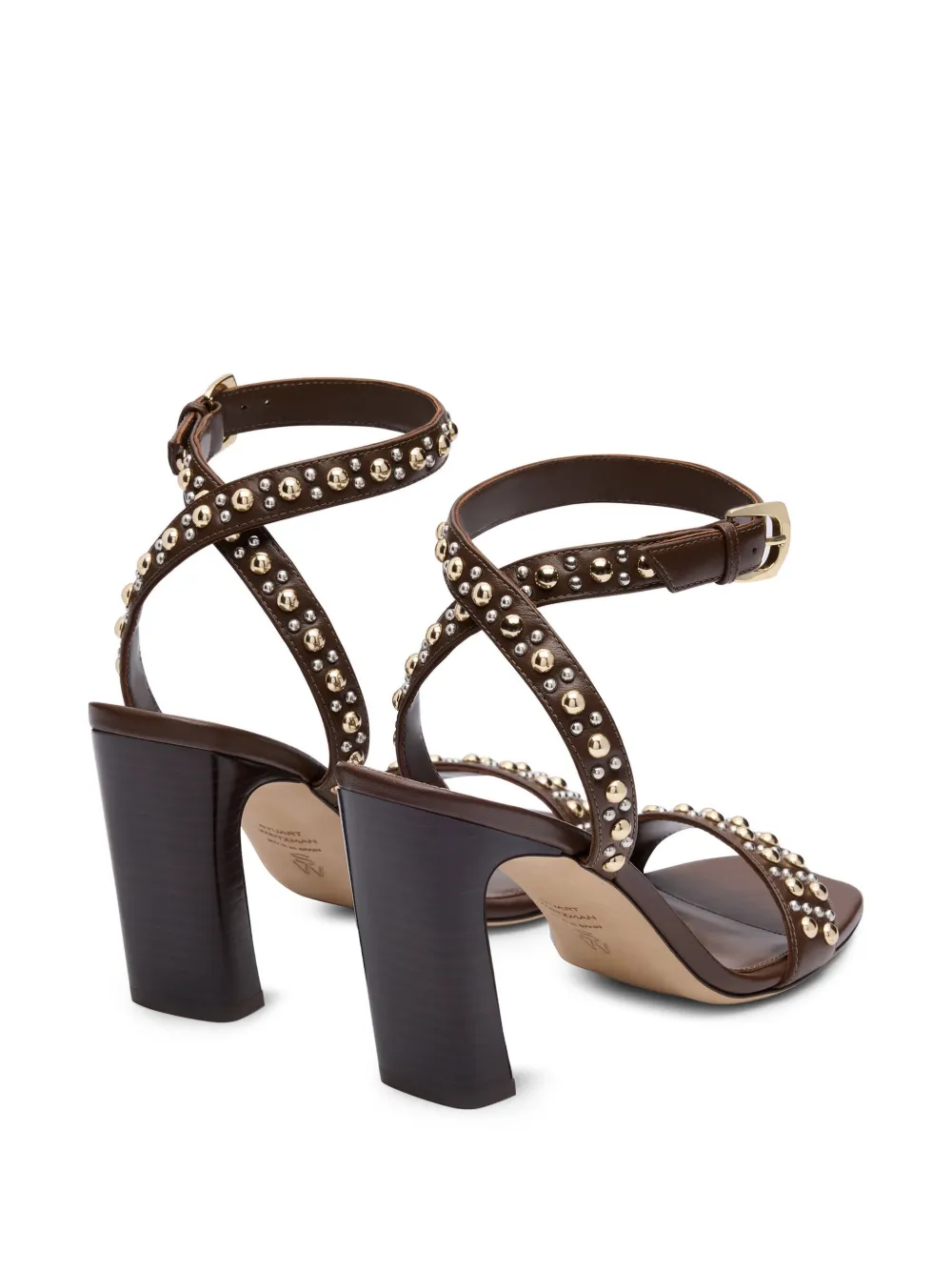 Stuart Weitzman Perry leather heeled sandals Bruin