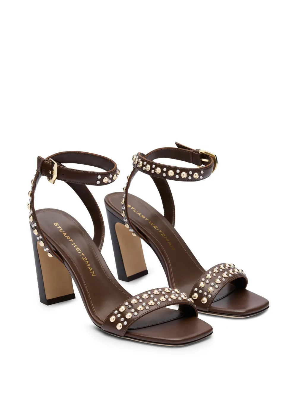 Stuart Weitzman Perry leather heeled sandals Bruin